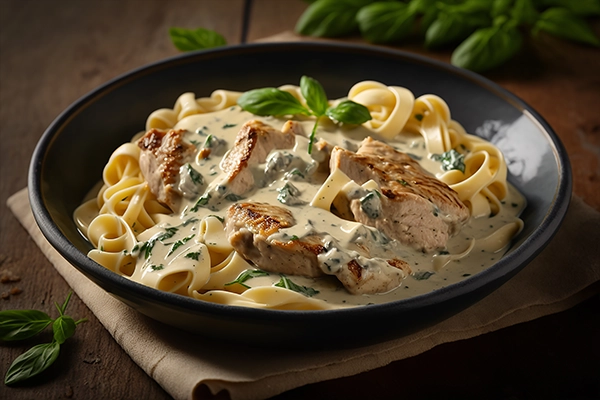alfredo pasta dish